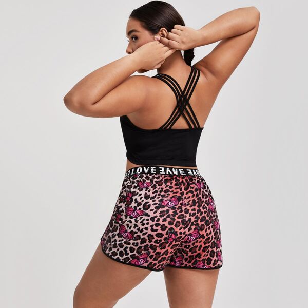 

Plus Criss Cross Back Sports Bra, Black