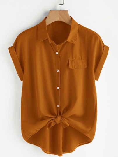 Plus Size Doodle & Line Drawing Pattern Easter Shirt With Pockets For Summer