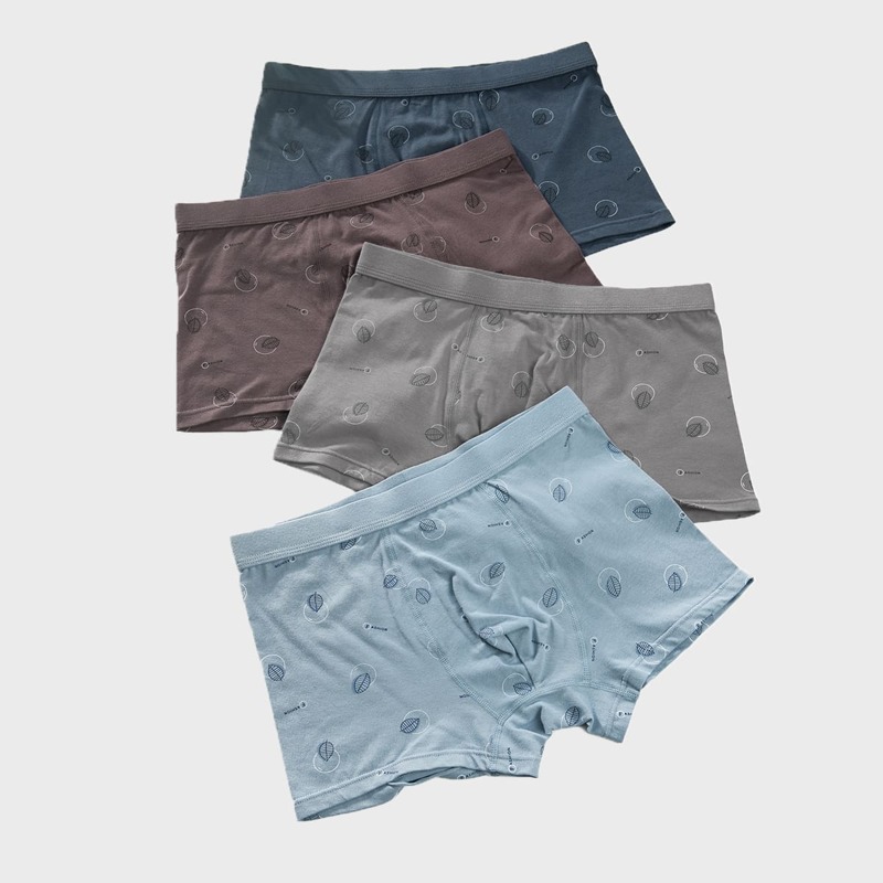 

Guys 4pcs Leaf & Letter Graphic Boxer Brief, Multicolor