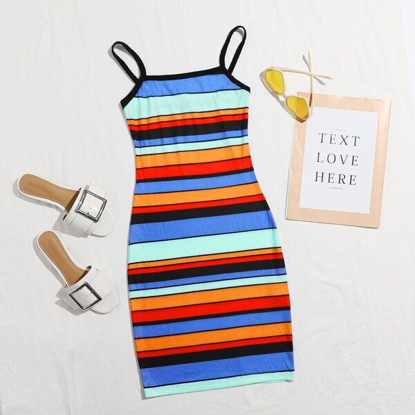 

Plus Striped Bodycon Dress, Multicolor