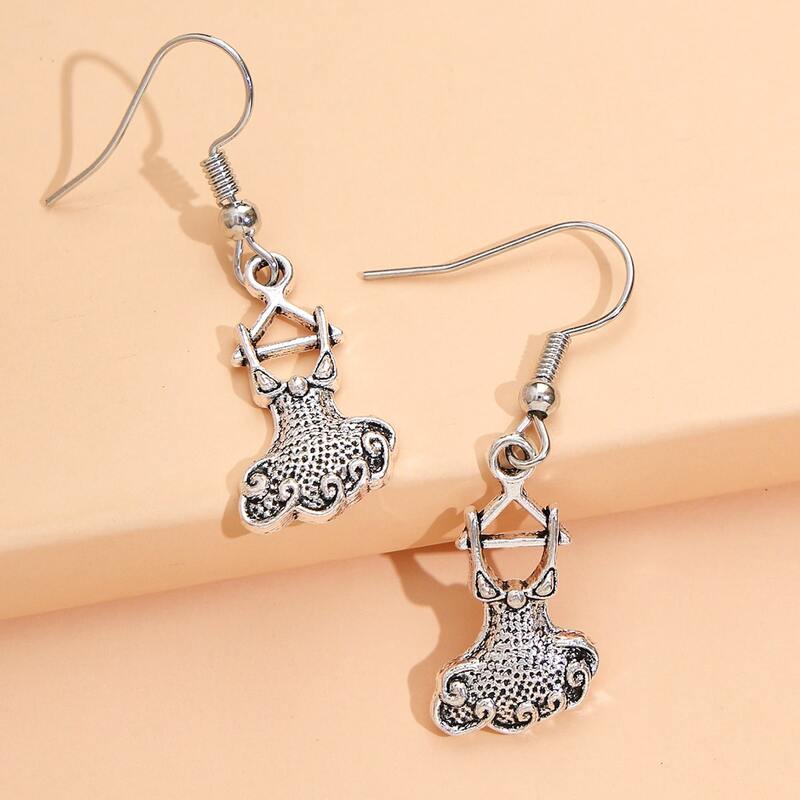 

Dress Drop Earrings, Silver