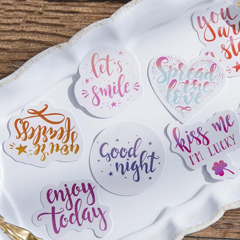 

46pcs Letter Graphic Sticker, Multicolor