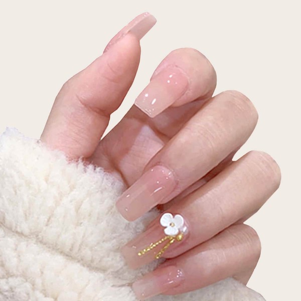 

24pcs Pink Fake Nail & Double-sided Tape