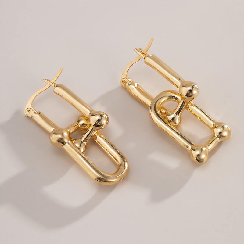 

Geo Drop Earrings, Gold