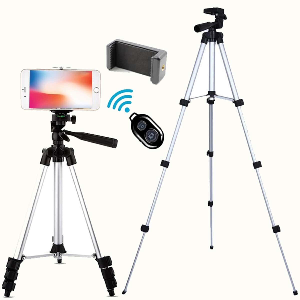

1pc Remote Control Mobile Phone Selfie Stick Tripod, Silver