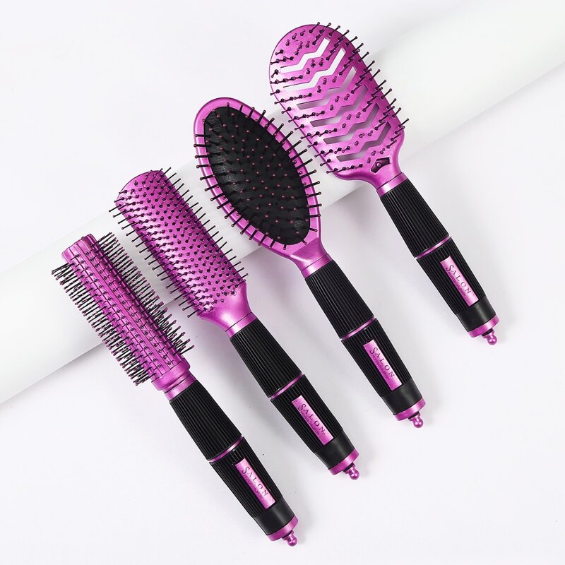 

4pcs Hair Comb Set, Hot pink
