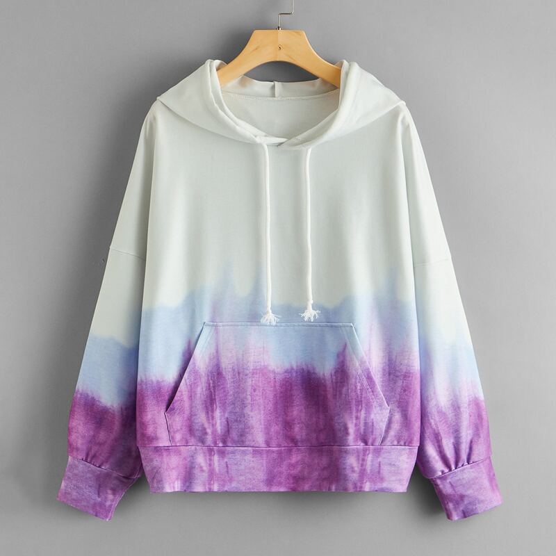 

Kangaroo Pocket Ombre Hooded Sweatshirt, Multicolor