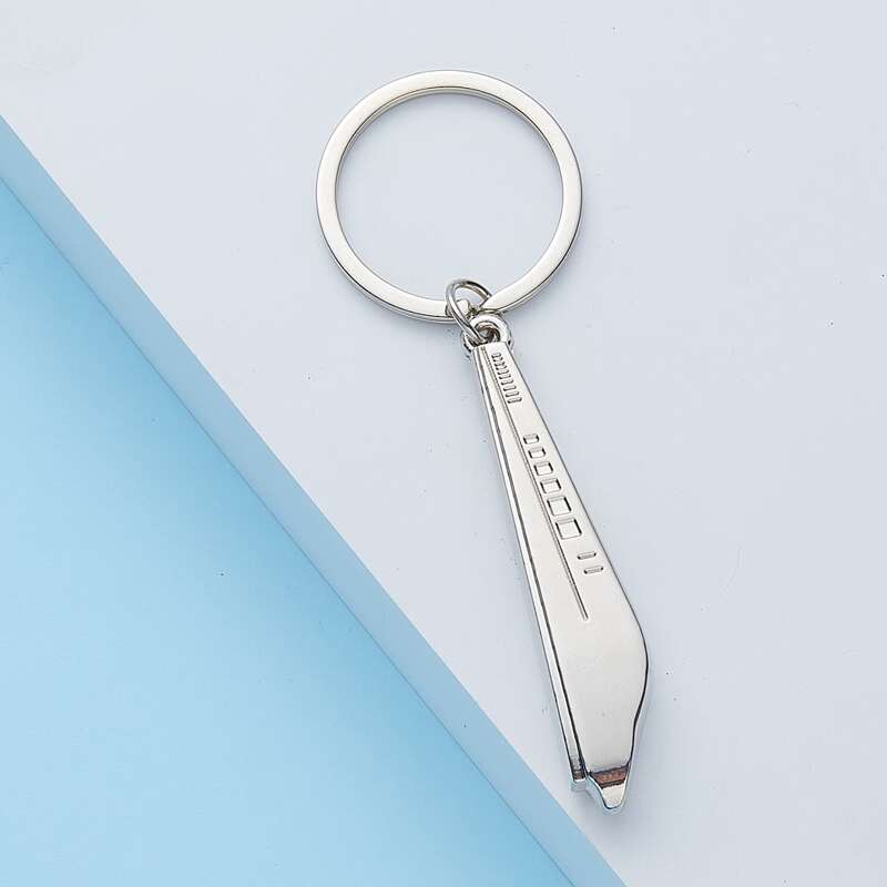 

Guys Train Charm Keychain, Silver