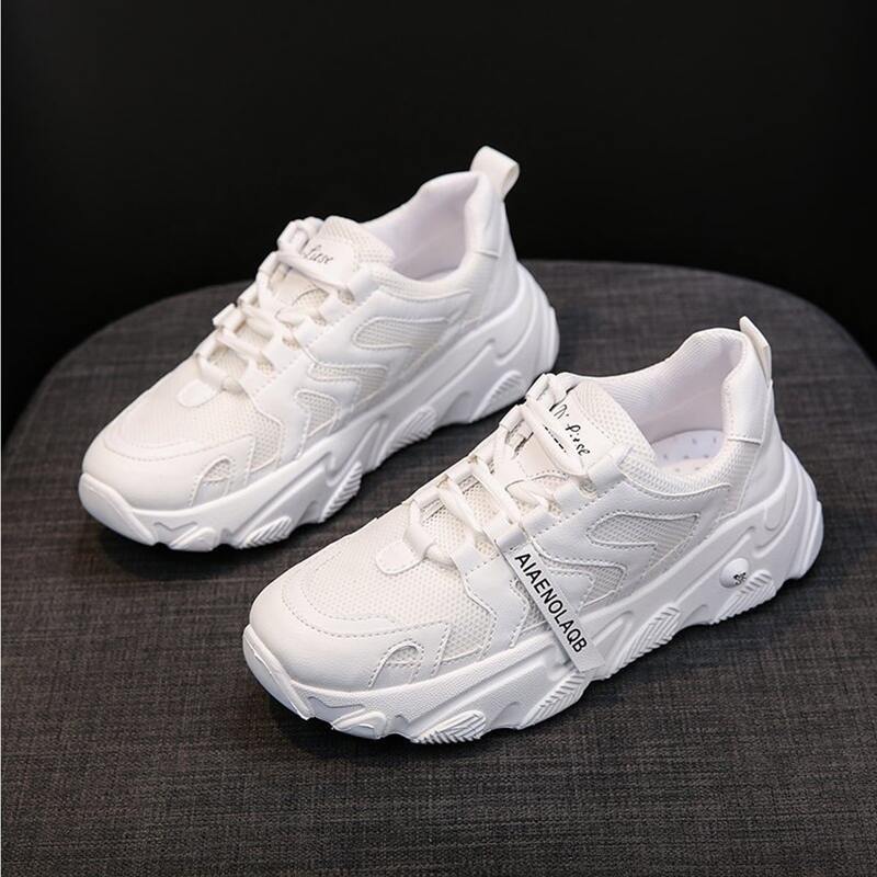 

Mesh Lace-up Chunky Sneakers, White