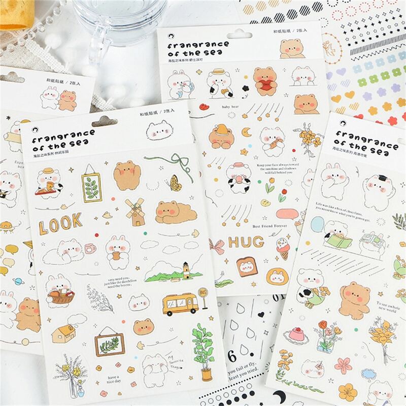 

2sheets Random Cartoon Graphic Sticker, Multicolor