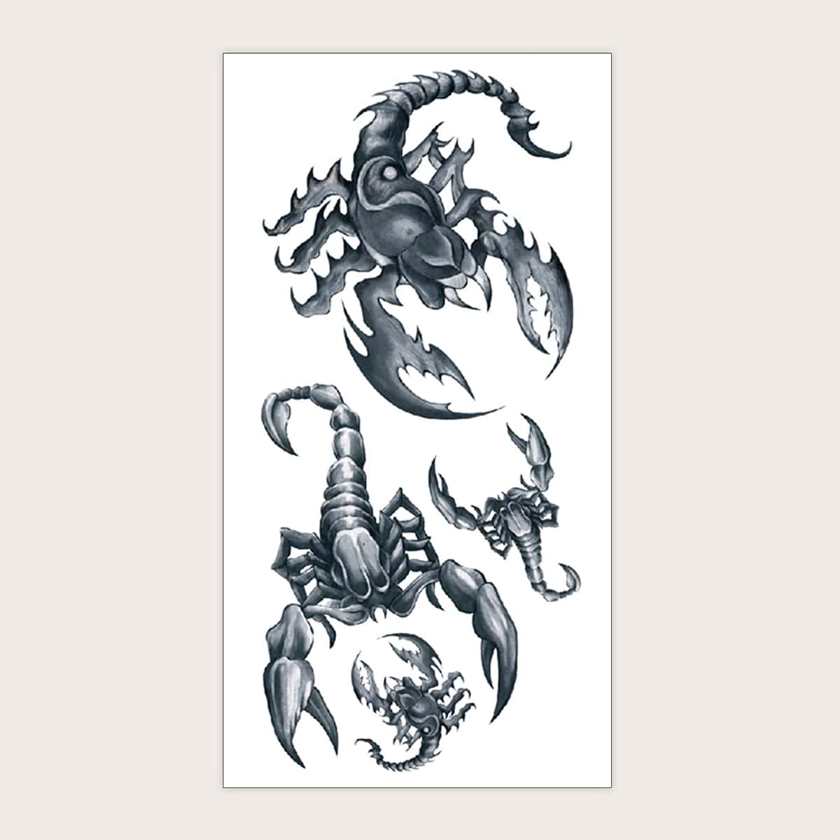 

1sheet Scorpion Pattern Tattoo Sticker, Black