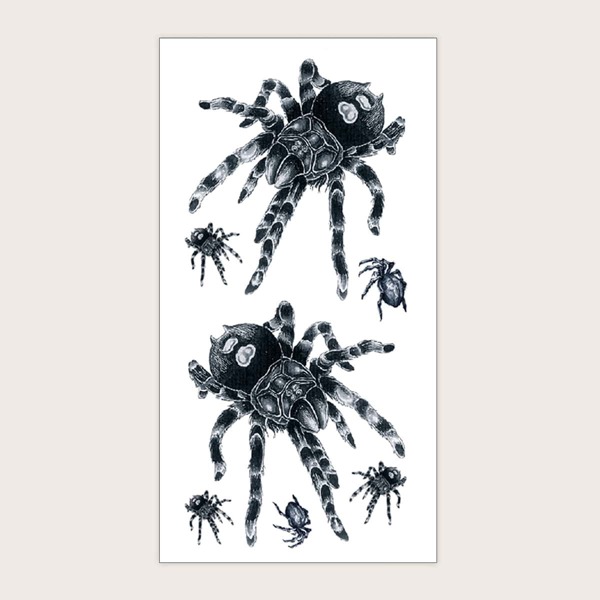 

1sheet Spider Pattern Tattoo Sticker, Black