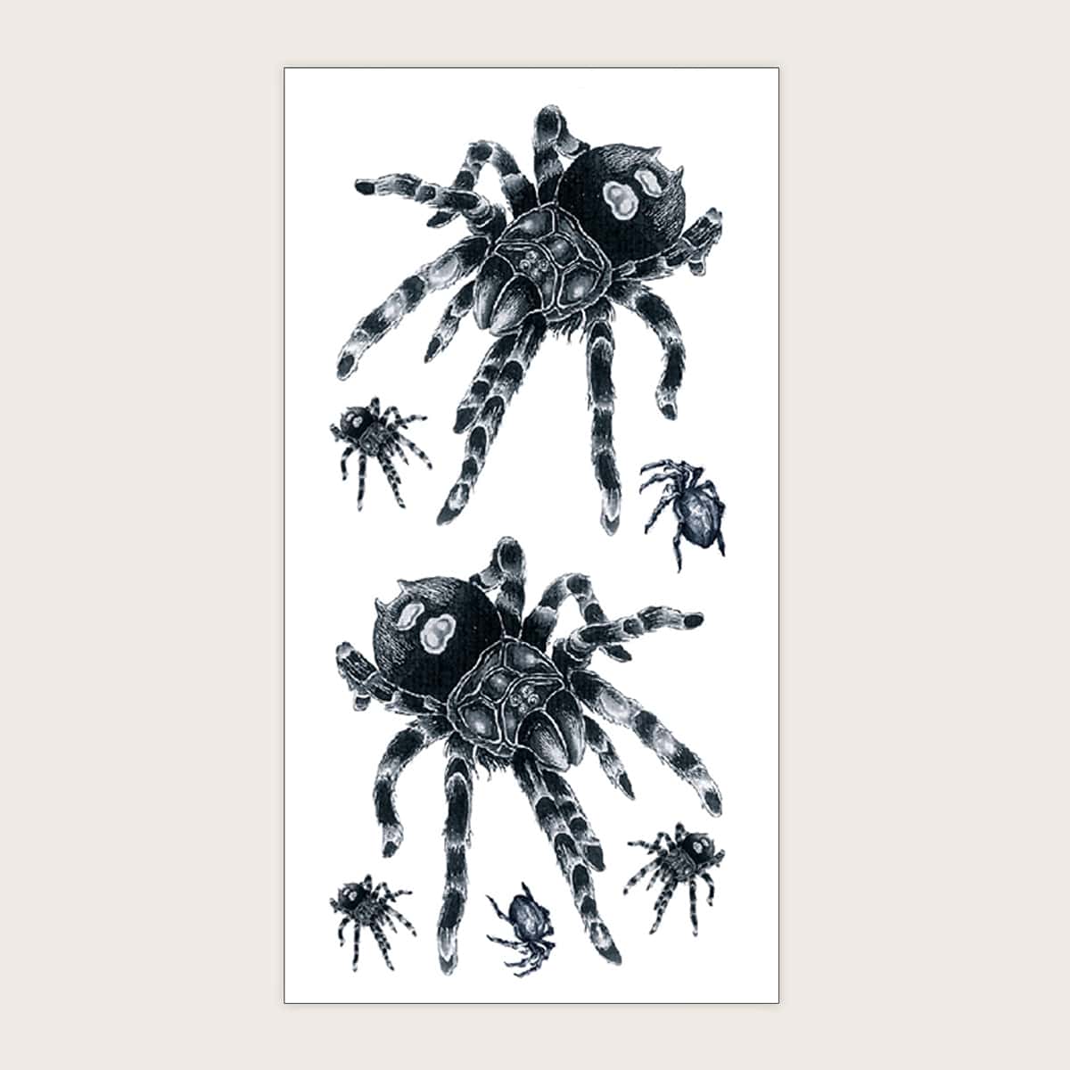 

1sheet Spider Pattern Tattoo Sticker, Black