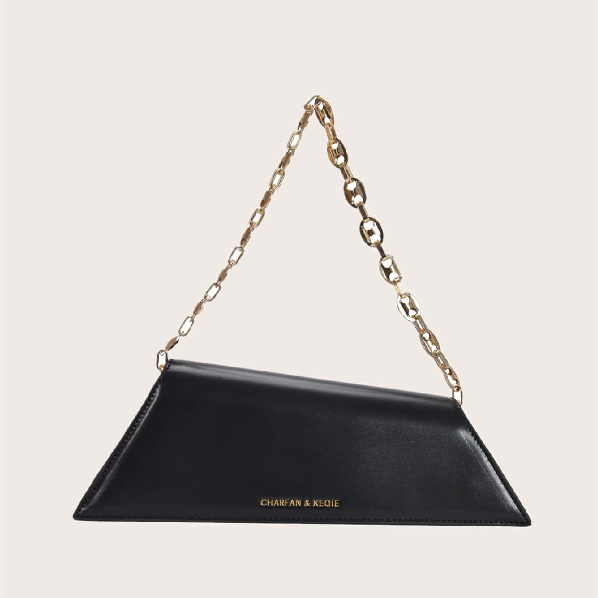 

Letter Graphic Baguette Bag, Black