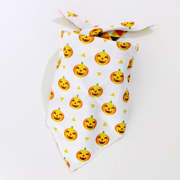 

1pc Pumpkin Pattern Dog Bandana, Multicolor