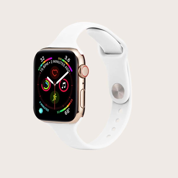 

1pc Solid Silicone iWatch Band, White