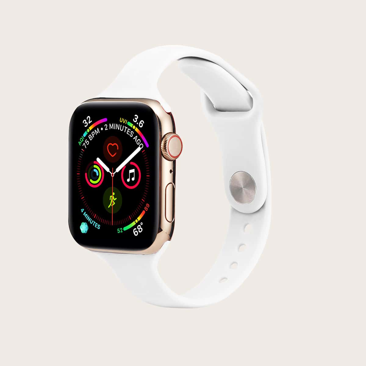 

1pc Solid Silicone iWatch Band, White
