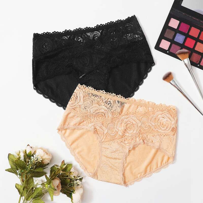 

2pack Floral Lace Panty Set, Multicolor