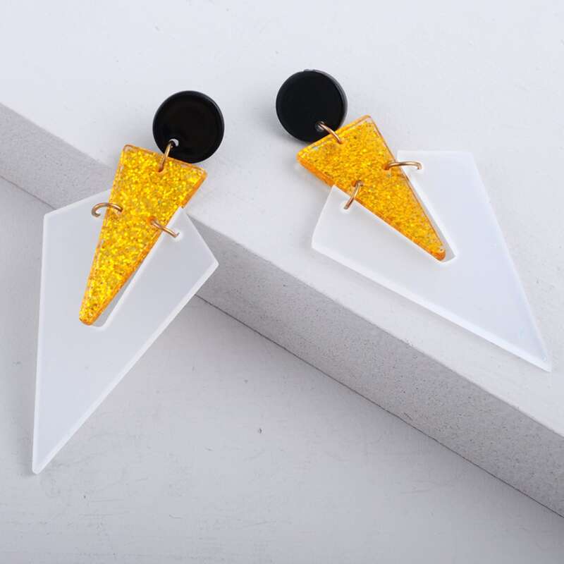 

Colorful Geometric Drop Earrings, Multicolor