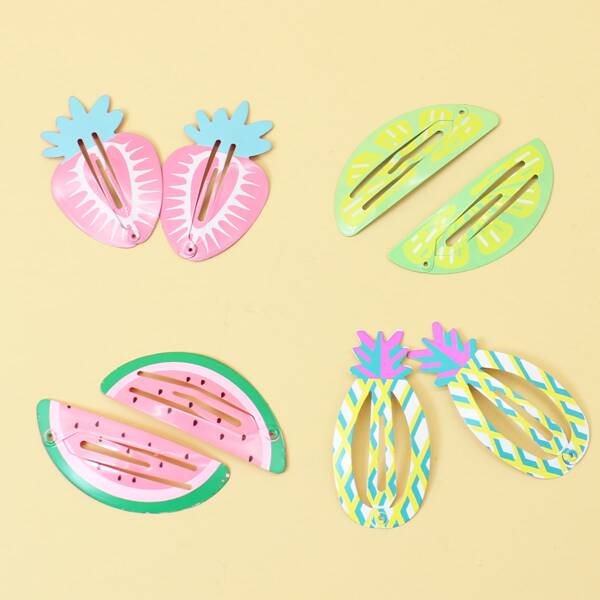 

4pairs Baby Fruit Design Hair Clip, Multicolor