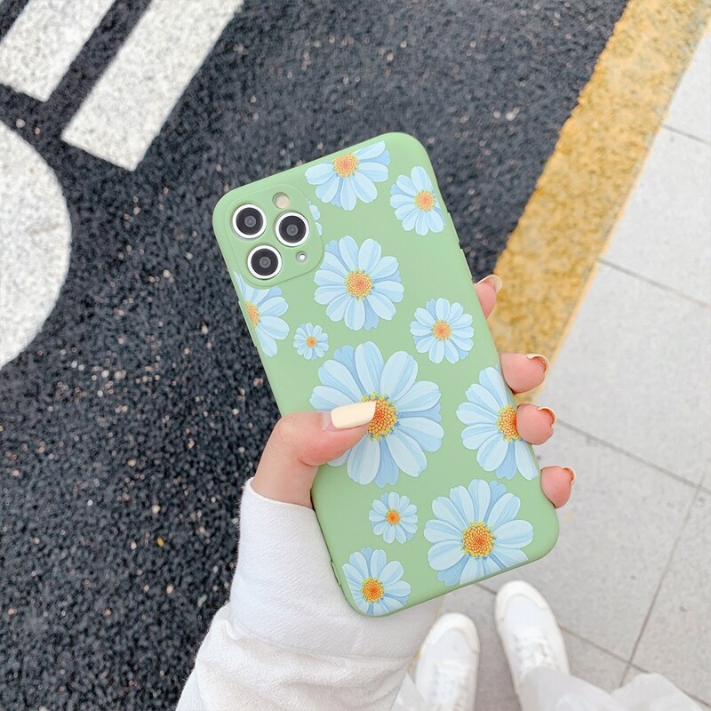 

Daisy Floral iPhone Case, Mint green
