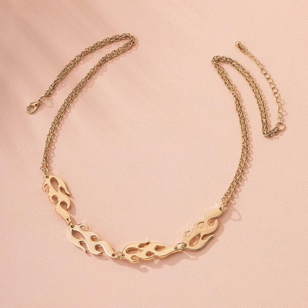 

Flame Design Necklace, Gold