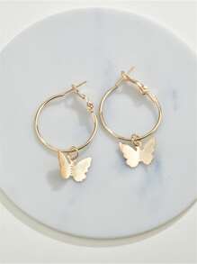 蝴蝶吊墜耳墜 - 查看 1