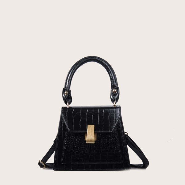 

Сумка-сэтчел с рельефным узором, Чёрный