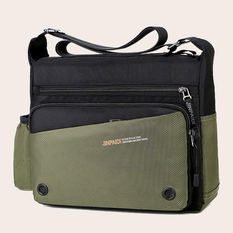 

Guys Two Tone Crossbody Bag, Army green