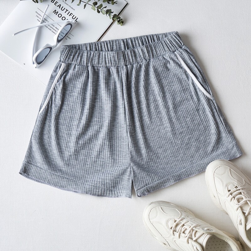 

Grey Elastic Waist Shorts