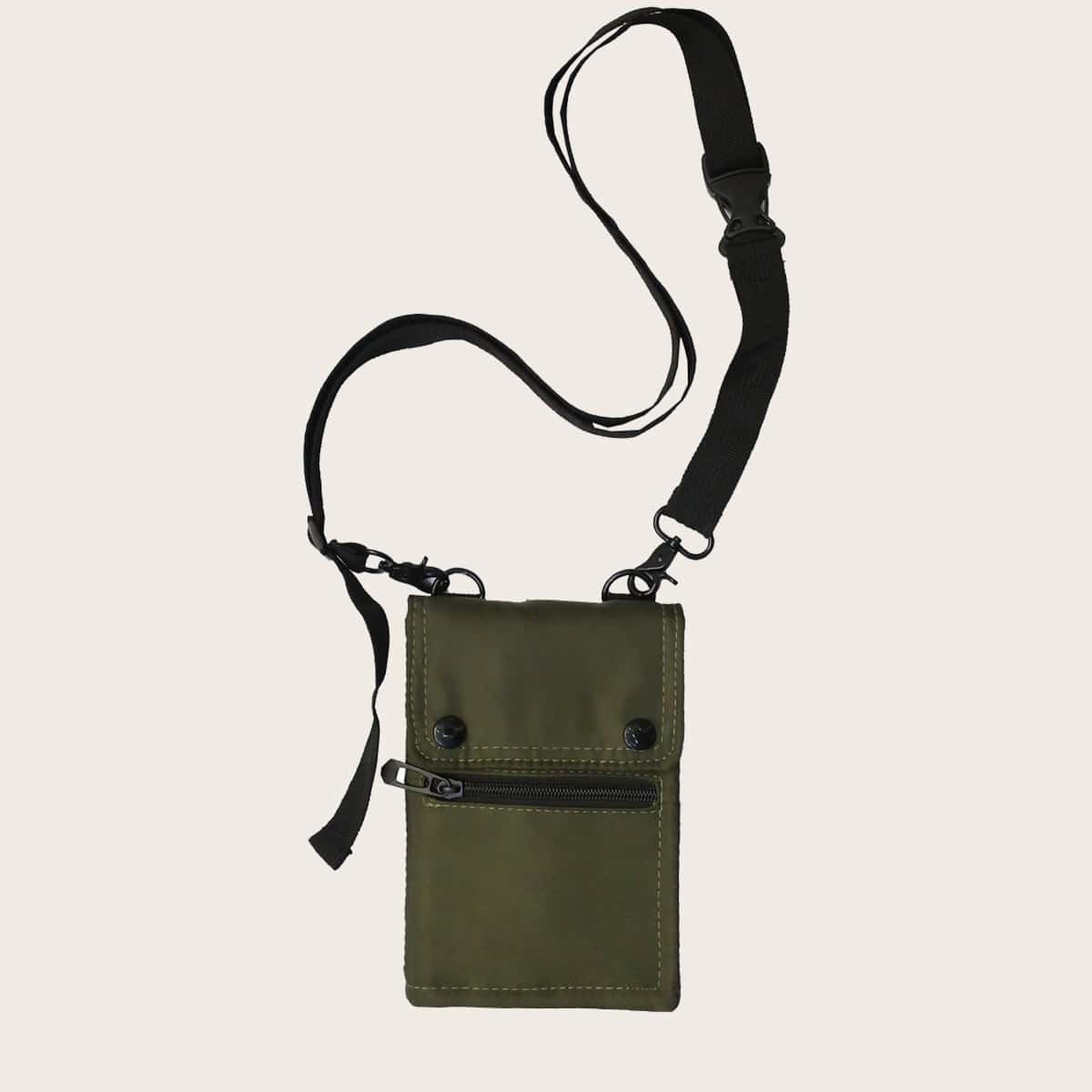 

Guys Zipper Front Phone Bag, Green