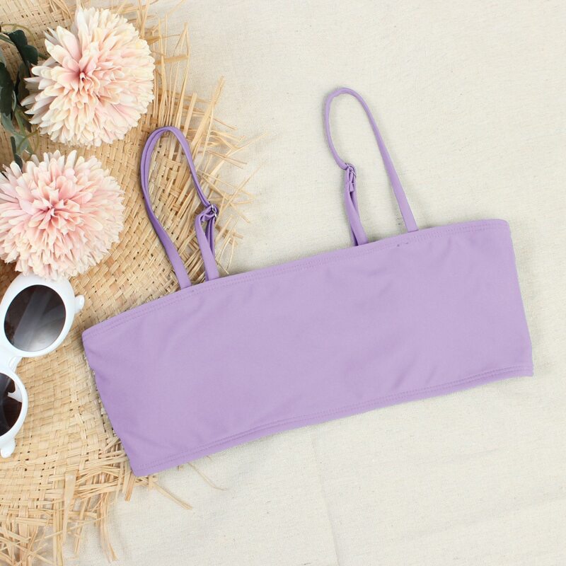 

Solid Bikini Top, Pastel lilac purple