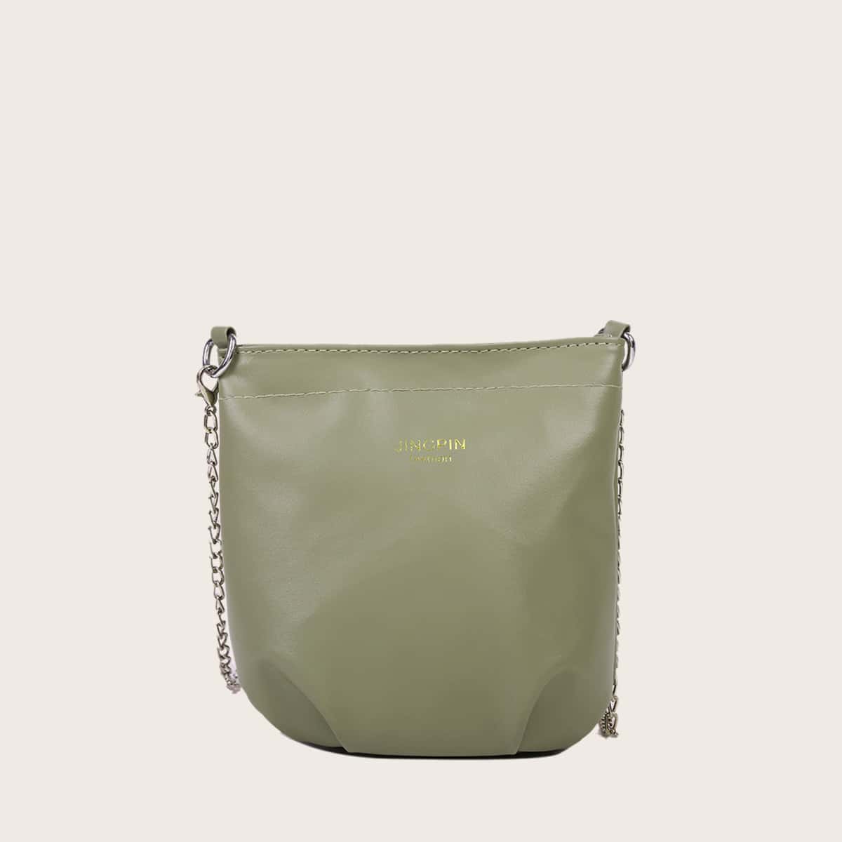 

Solid Chain Crossbody Bag, Army green