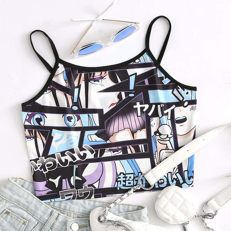 

Pop Art Print Crop Cami, Multicolor