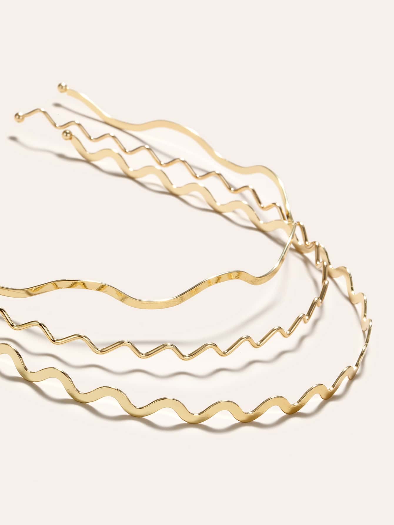 3pcs Women's Metallic Gold Thin Wave Style Hair Hoops, Simple & Practical Hairband For Bangs, Minimalist Hair Accessory Elegant,Hairband,Hair Hoop Headbands Head Accessories Beauty Home Hair Accessories