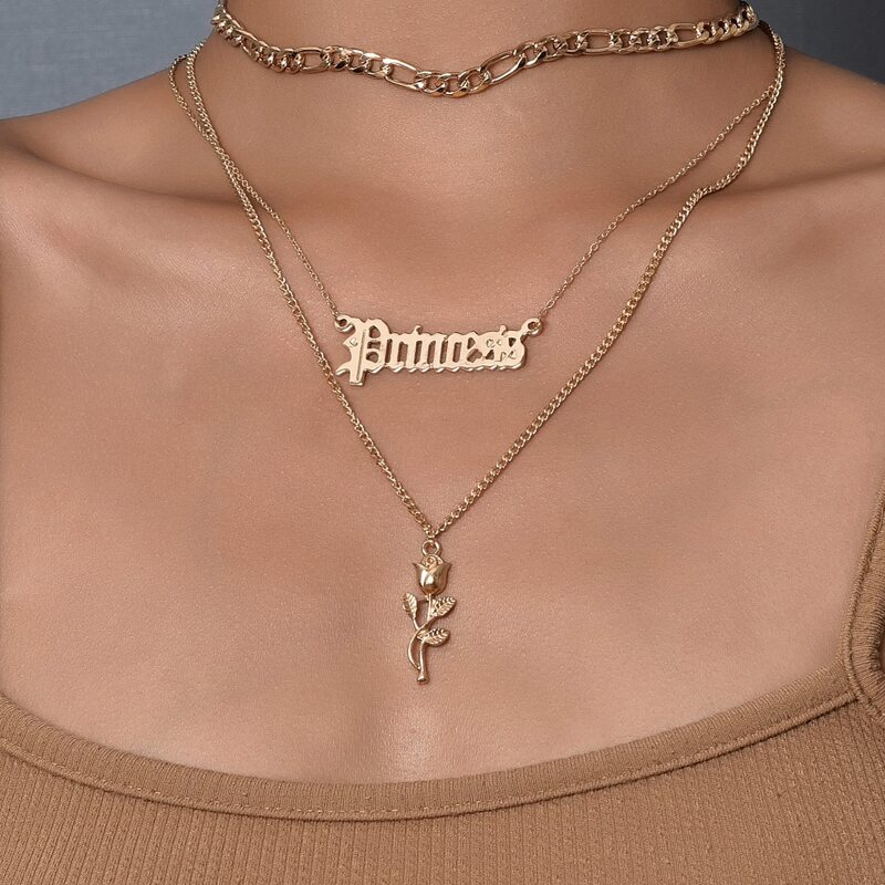 

Gold Rose Layered Necklace