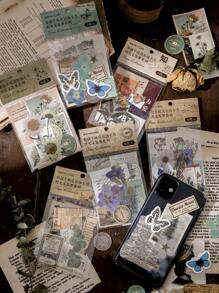 15pcs Mixed Plant Pattern Material Paper - Multicolor - View 7