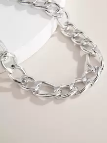 Collar con cadena simple - Plateado - Ver 3