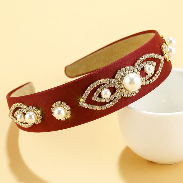 

Faux Pearl Decor Hair Hoop, Red