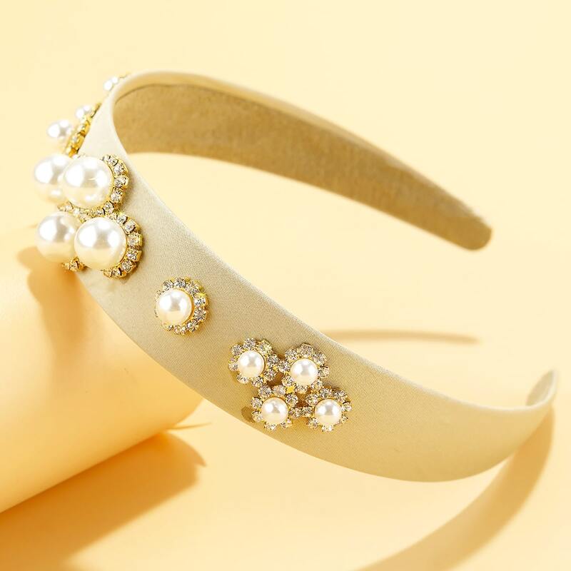 

Faux Pearl Decor Hair Hoop, Beige