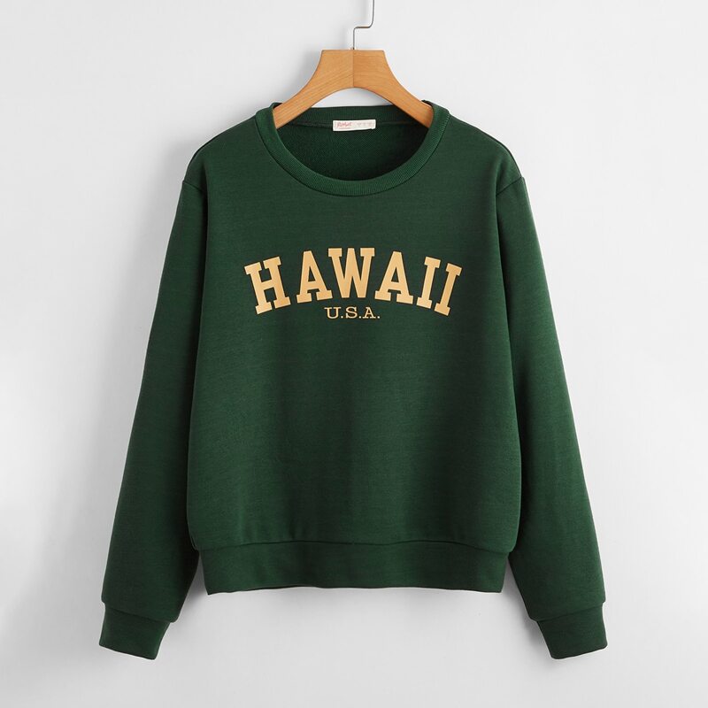 

Letter Graphic Sweatshirt, Dark green