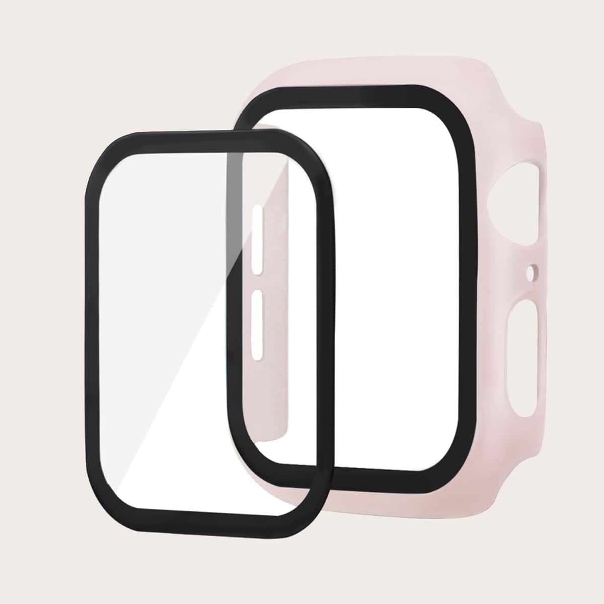

1pc iWatch Case & 1pc Protection Film, Pink
