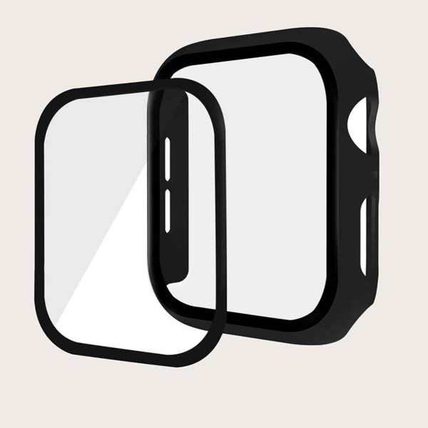 

1шт чехол для iWatch и 1шт защитная пленка, Чёрный