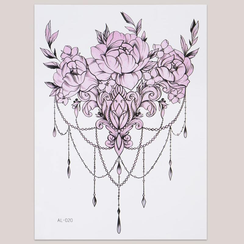 

1sheet Flower Pattern Tattoo Sticker, Multicolor