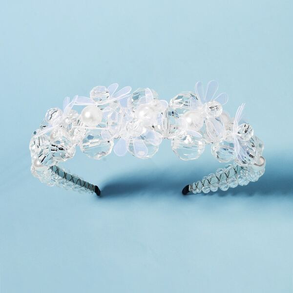 

Clear Flower Decor Hair Hoop, White