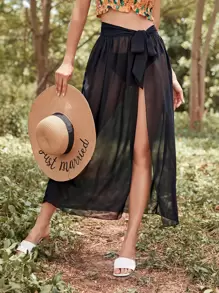 Váy Thắt nút màu trơn Gợi cảm - màu đen - Xem 1