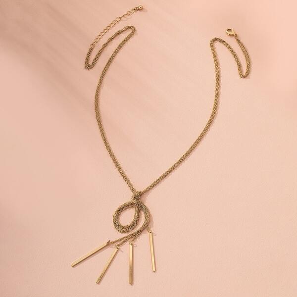 

1pc Bar Pendant Necklace, Gold