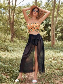 Váy Thắt nút màu trơn Gợi cảm - màu đen - Xem 5