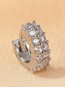 1 đôi bông tai hoop rhinestone - Bạc - Xem 3
