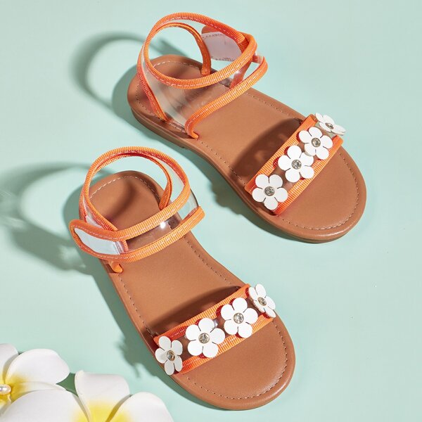 

Toddler Girls Floral Decor Ankle Strap Sandals, Burnt orange